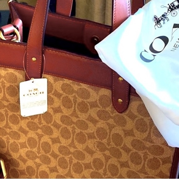 COACH TAN TRUFFLE /RUST LARGE CROSSBODY BAG NWT final price - Picture 7 of 17